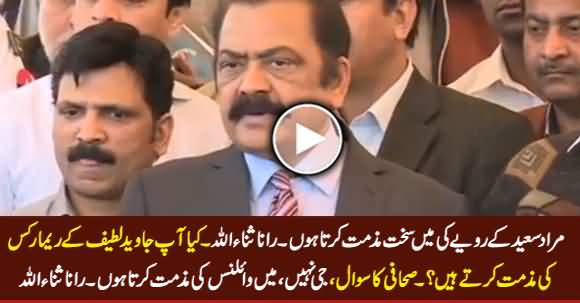 Rana Sanaullah Refused To Condemn Javed Latif's Remarks About Murad Saeed's Family