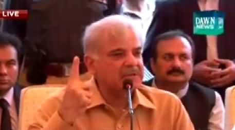 Shahbaz Sharif Talking to Media in Bannu While Visiting IDPs Camp