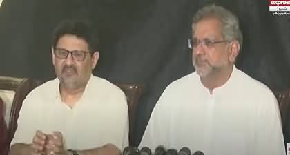 Shahid Khaqan Abbasi & Miftah Ismail's Hard Hitting Press Conference on Federal Budget