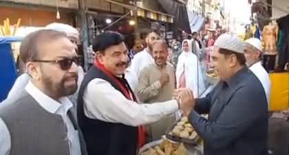 Sheikh Rasheed buying food for Iftar from Sabzi Mandi Rawalpindi