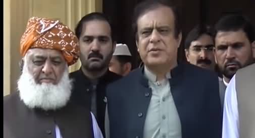 Shibli Faraz And Maulana Fazlur Rehman Talks to Media in Islamabad