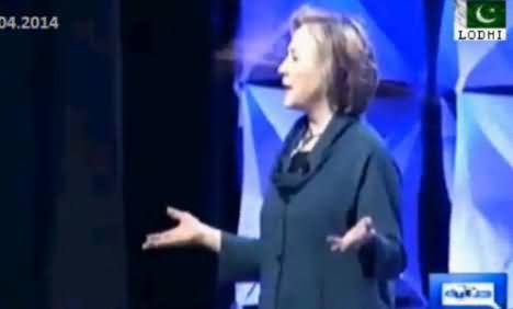 Some One Throws Shoe At Hillary Clinton While Delivering Speech