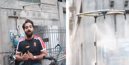 Talented Pakistani old man invents new setup to prevent heat while riding bike