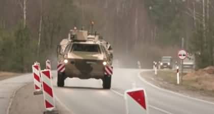 Tensions b/w Ukraine & Russia: Hundreds of German soldiers, military vehicles arrive at Lithuanian NATO base