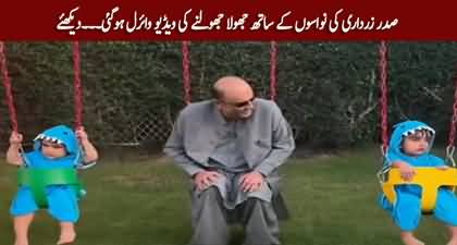 The beautiful video of President Zardari swinging with his grandchildren went viral