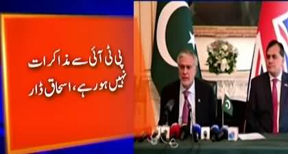 There is no possibility of negotiation with PTI - Ishaq Dar's conversation in UK