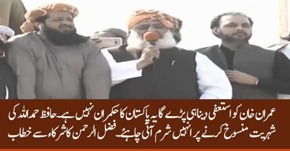 'They Should Be Ashamed After Cancelling Hamdullah Citizenship', Fazalur Rehman Addresses To Azadi March