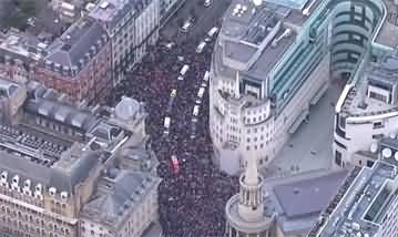 Thousands of pro-Palestinian demonstrators marched in central London