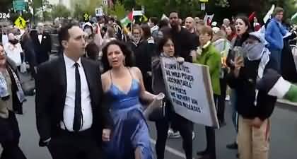 Video: Pro-Palestinian Demonstrators Confront Arriving Guests To White House Correspondents' Dinner